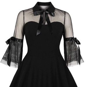 NWT Sexy Sheer Black Mini A Line Cocktail Little Black Dress